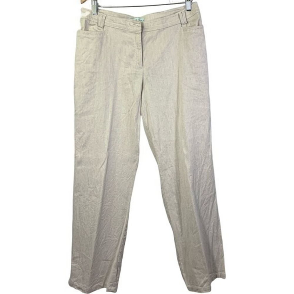 MADISON HILL Cream‎ Khaki Cotton Linen Trouser Pants